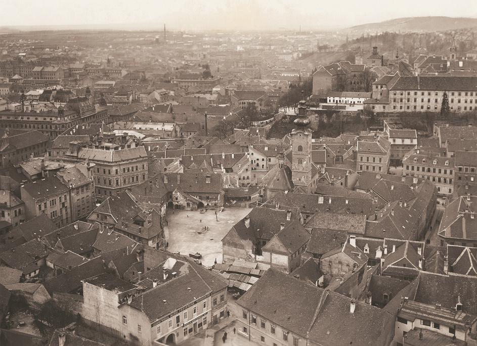 Stari Dolac oko 1920. godine. Panorama